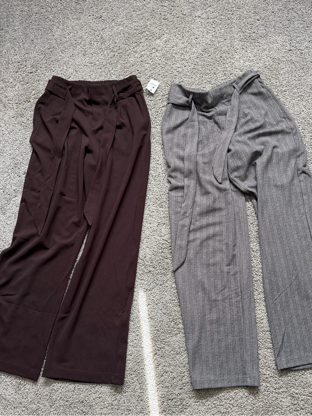 Ardene Wide Leg Tie Waist Pants - Two Pairs! Size S
